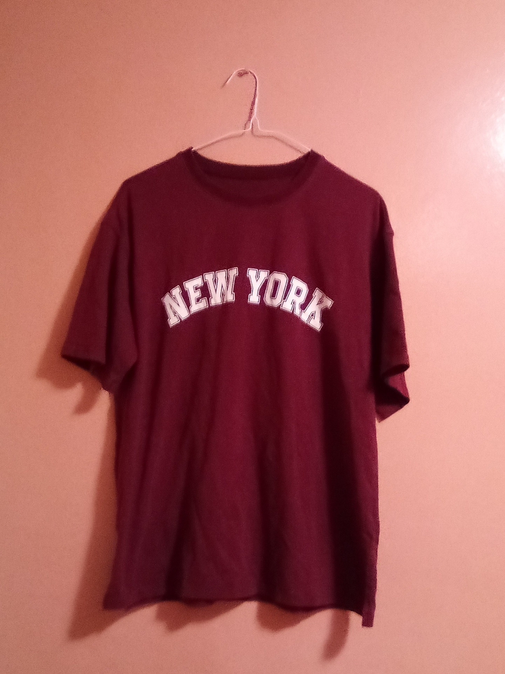 New York Maroon Short-Sleeve Men's T-Shirt ( Bag Q )